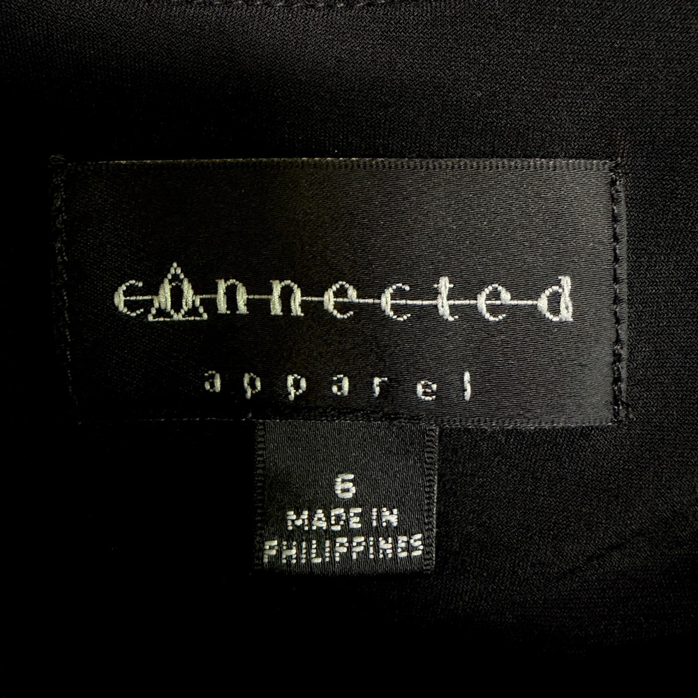 CONNECTED APPAREL Y2K 2000s Black White Polka Dot Mini Dress Size 6 Indie Sleaze - Picture 4 of 6